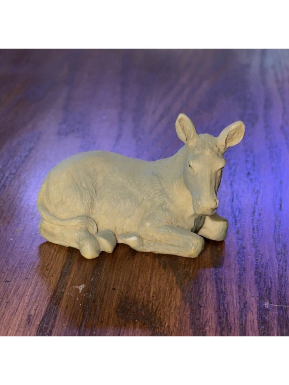 Nativity Donkey Laying Down Christmas Resin Gray 2.75” Long X 2” Tall
